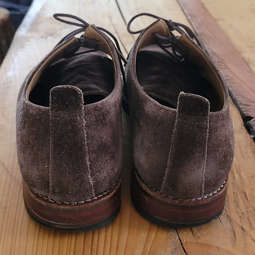 Grenson Wade mens chocolate brown suede shoes US sz 10 Quiet Luxury